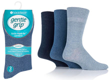 Load image into Gallery viewer, 3 Pair Pack Gentle Grip Non Elastic Socks. 6-11 and 11-14 Shoe. Diabetic