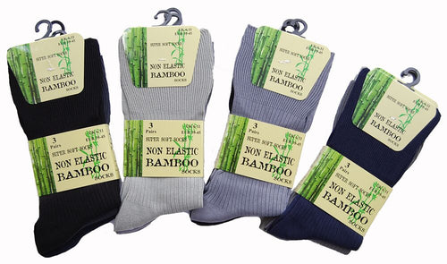 Mens Non Elastic Bamboo Socks - 3 pairs in a pack