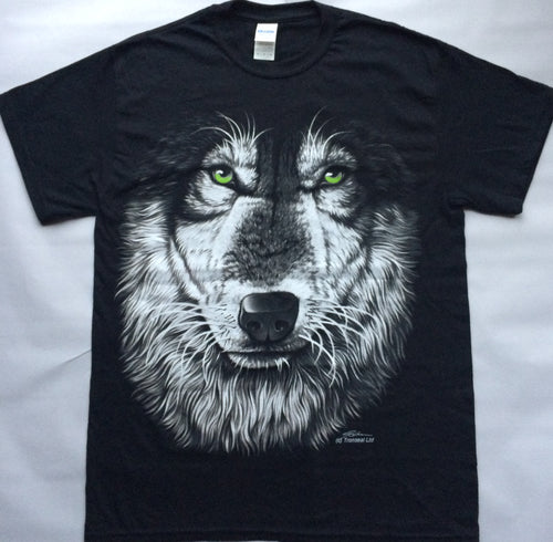 t shirt wolf face